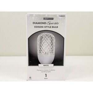 Gemmy LED Lightshow Diamond Sparkle Edison-Style Light Bulb - White - Brand NEW